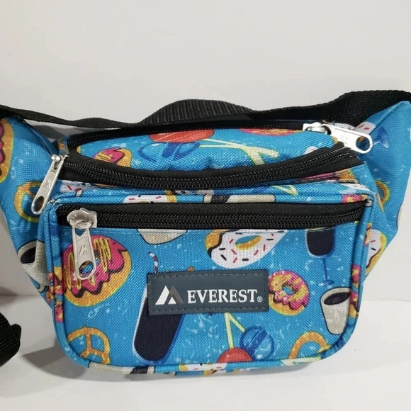 Everest Blue Fanny Pack with Doughnuts/Coffee/Sweets Design. - Picture 2 of 4